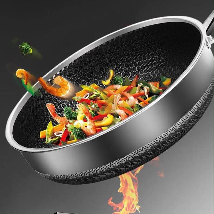 FERROFLAME Edelstahl-Bratpfanne mit Wabenstruktur und hitzeverteilendem Design