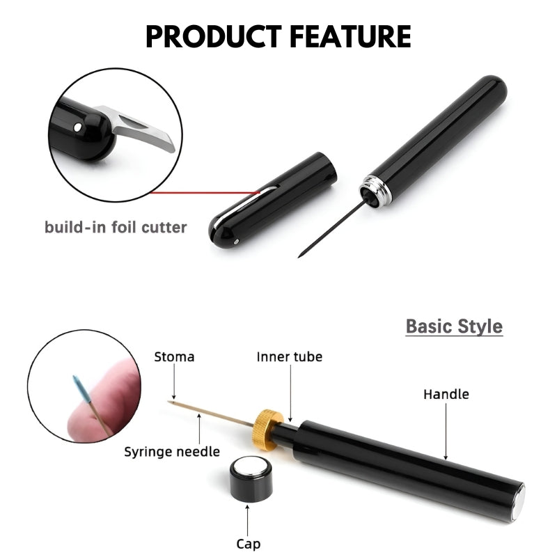 Air Pressure Wine Opener — Stainless Steel, Pull-Free