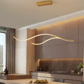 Vague LED-hanglamp, aluminium en acryl, goud en zwart, 120cm