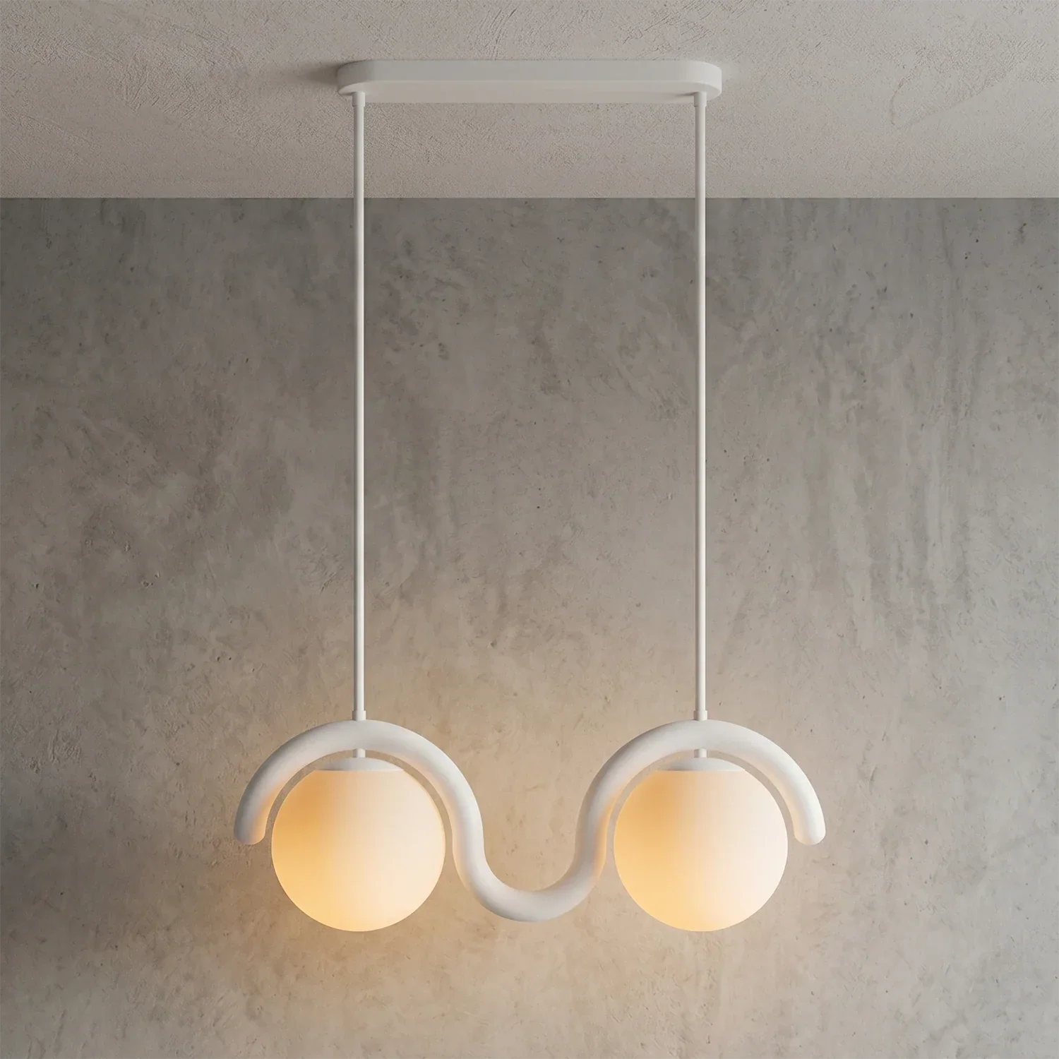 Curved Linear Opal Globe Pendant | wildoxy