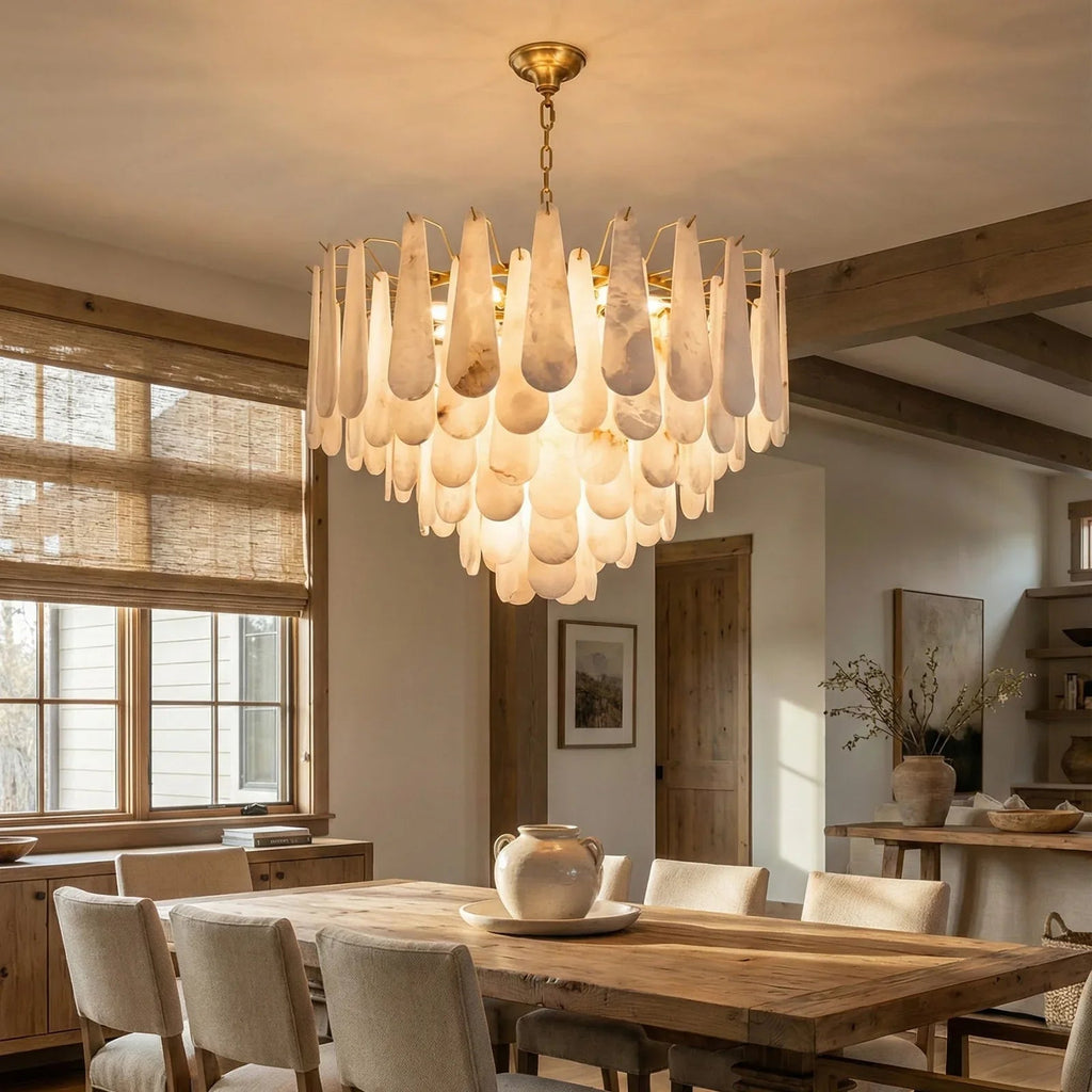 Teardrop Shaped Alabaster Chandelier | wildoxy