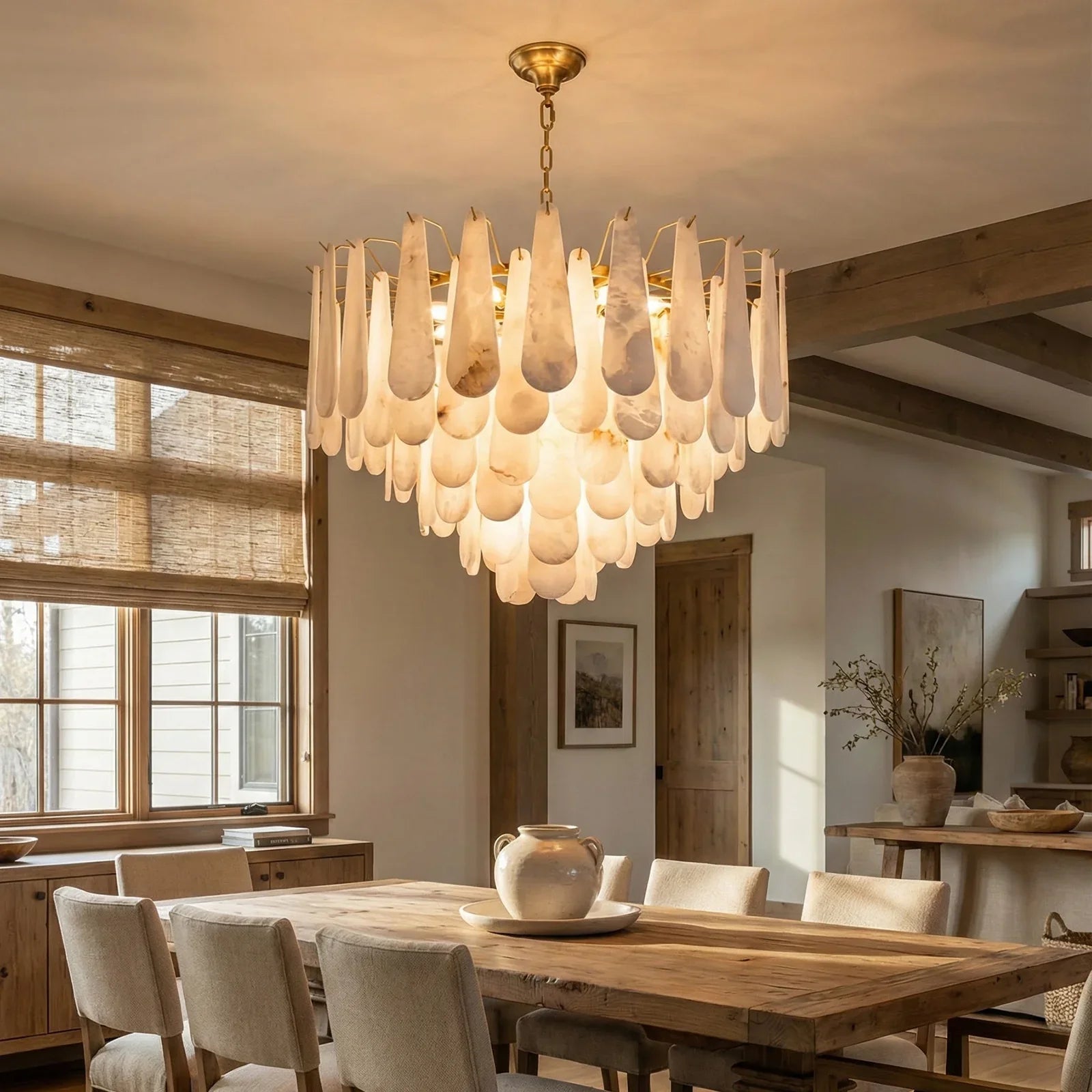 Teardrop Shaped Alabaster Chandelier | wildoxy