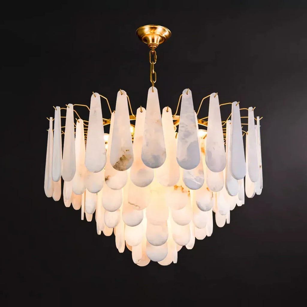 Teardrop Shaped Alabaster Chandelier | wildoxy