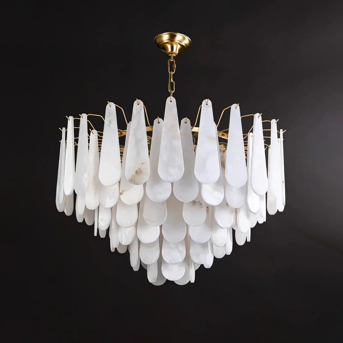 Teardrop Shaped Alabaster Chandelier | wildoxy