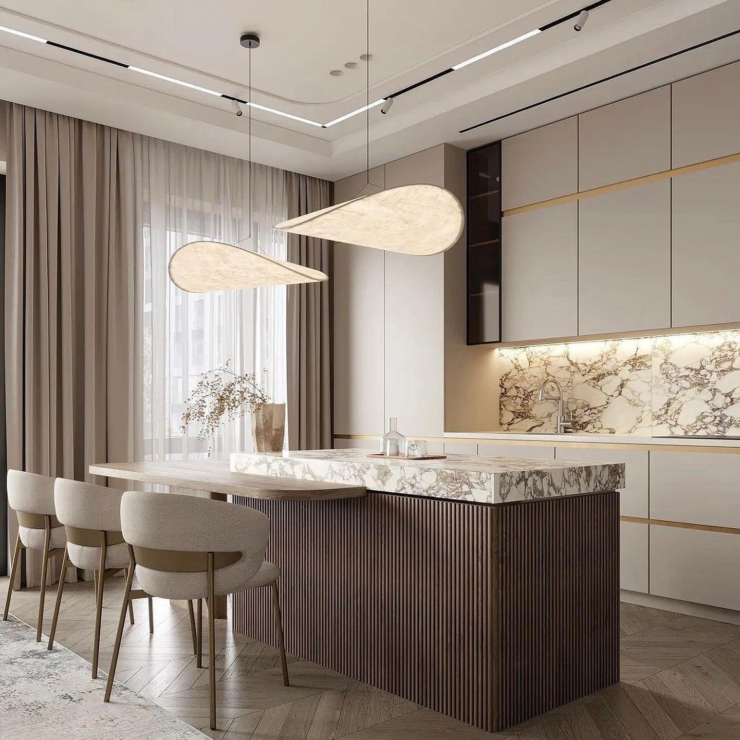 Sculptural Silk Pendant Lamp — Graceful Form, Elegant Design