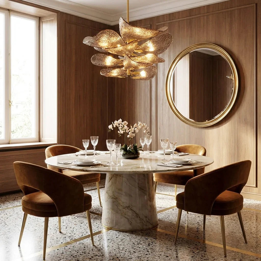 Textured Glass Leaf Chandelier | wildoxy