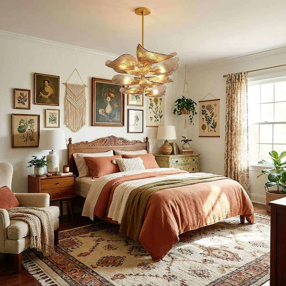 Textured Glass Leaf Chandelier | wildoxy