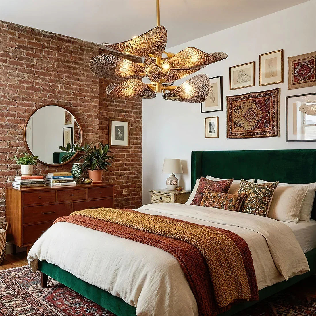 Textured Glass Leaf Chandelier | wildoxy