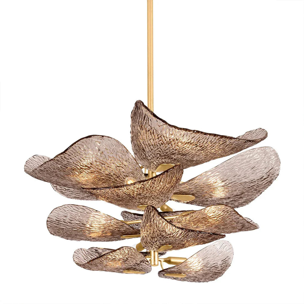 Textured Glass Leaf Chandelier | wildoxy