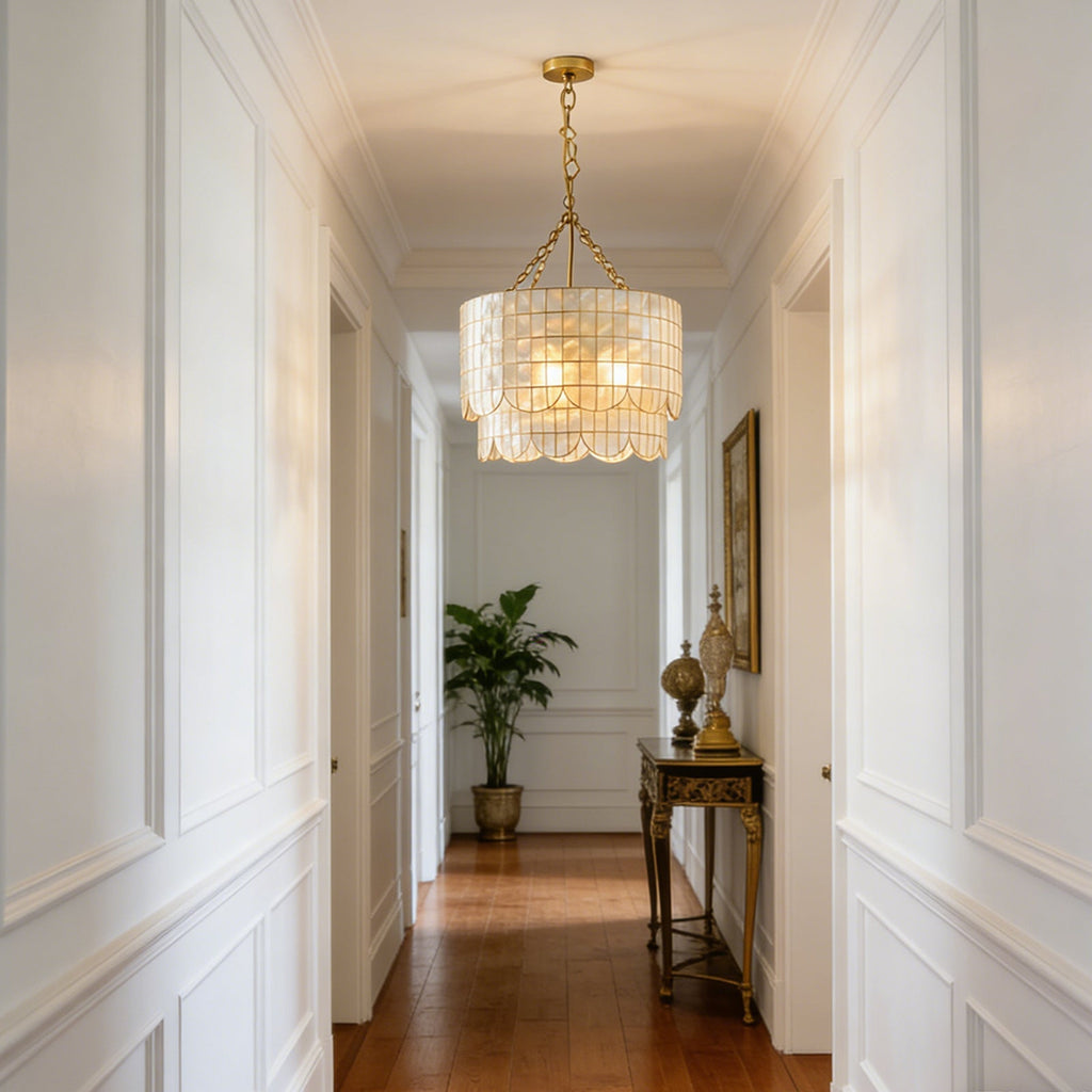 Tiered Capiz Wavecrest Chandelier | wildoxy