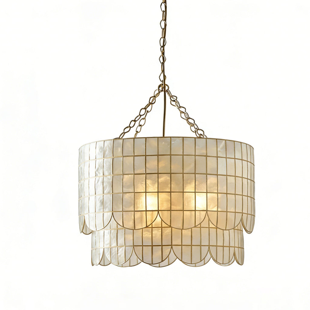 Tiered Capiz Wavecrest Chandelier | wildoxy