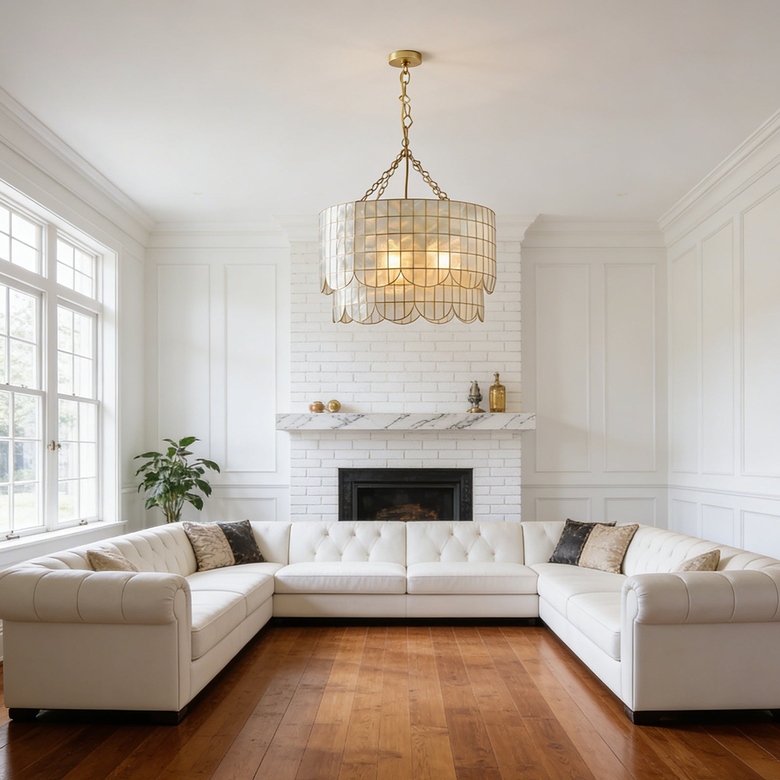 Tiered Capiz Wavecrest Chandelier | wildoxy