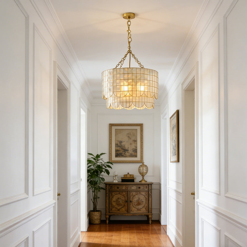 Tiered Capiz Wavecrest Chandelier | wildoxy