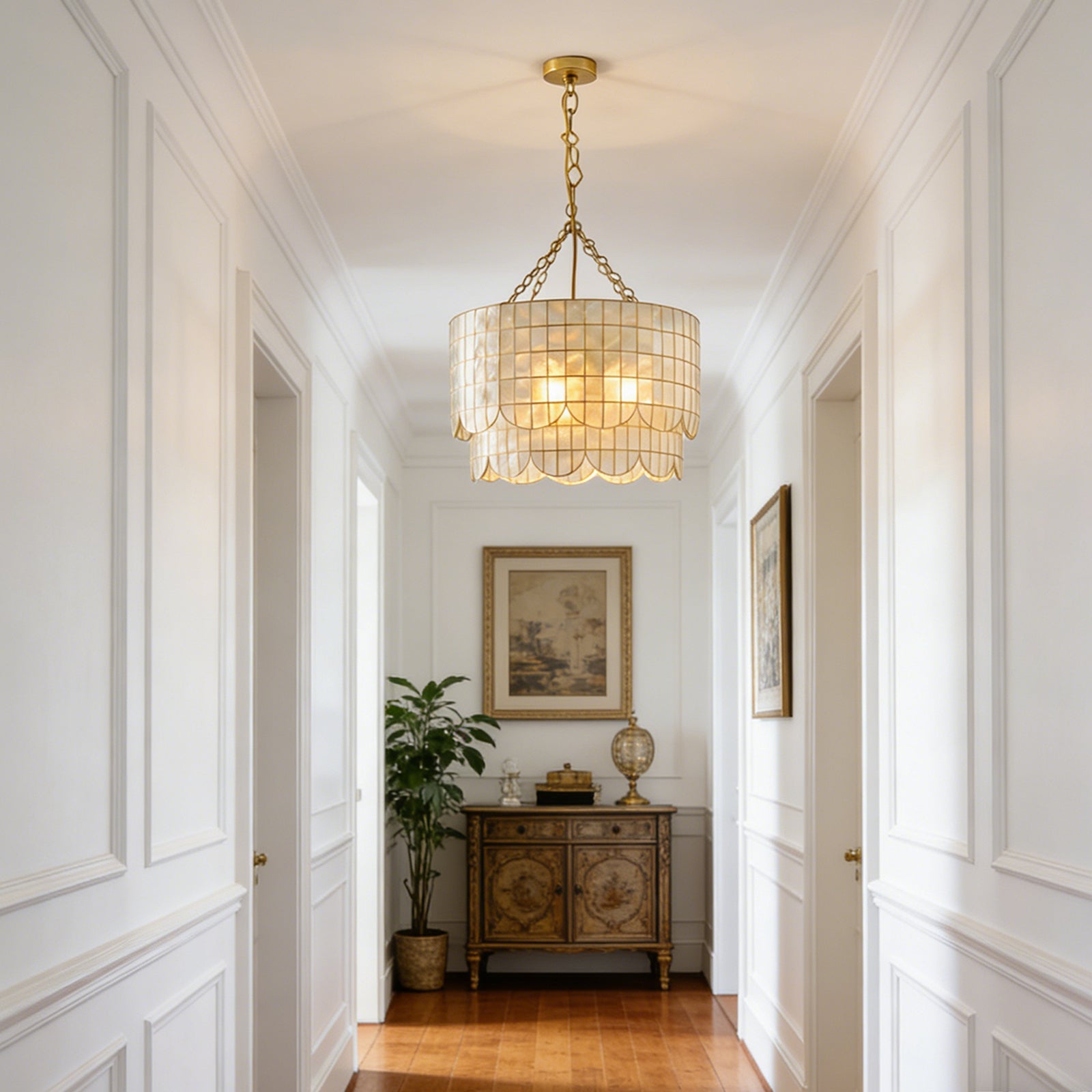 Tiered Capiz Wavecrest Chandelier | wildoxy