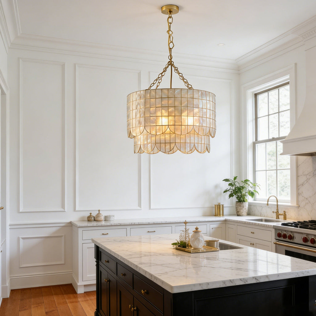 Tiered Capiz Wavecrest Chandelier | wildoxy