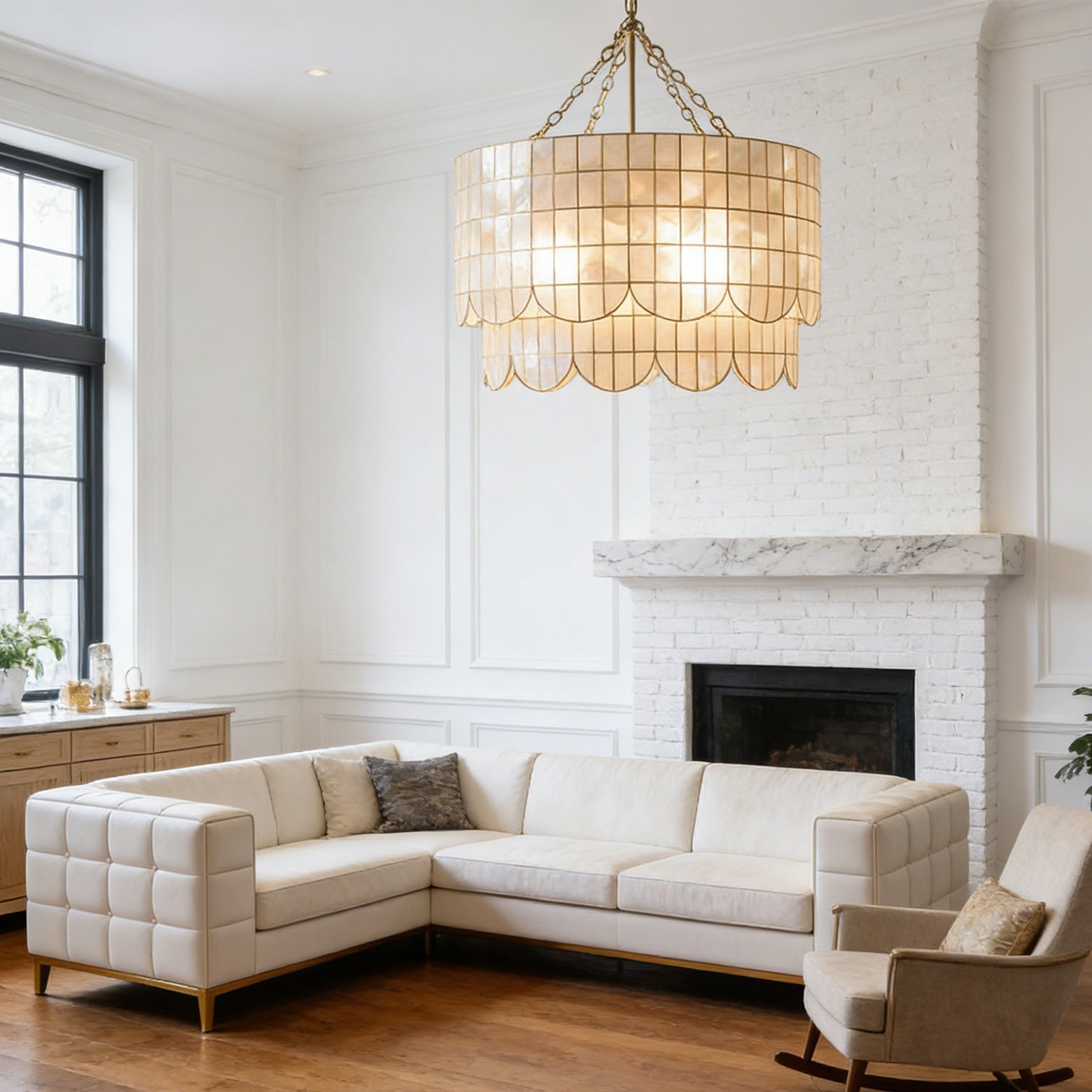 Tiered Capiz Wavecrest Chandelier | wildoxy