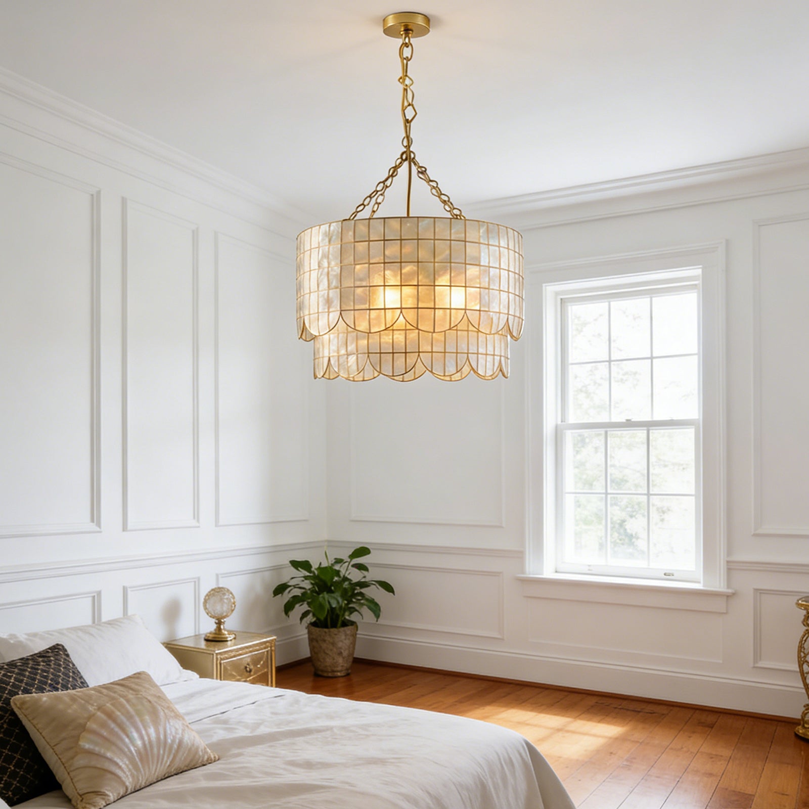 Tiered Capiz Wavecrest Chandelier | wildoxy
