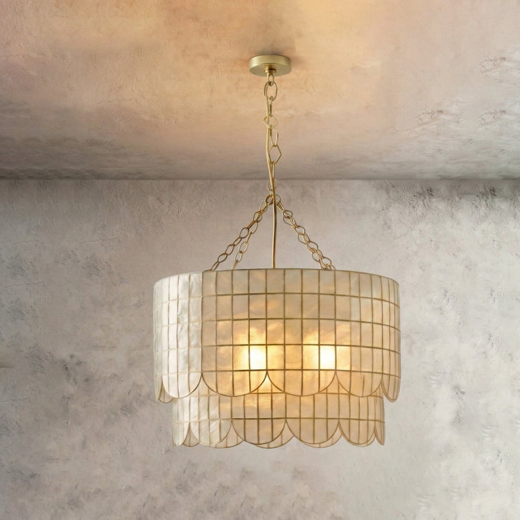 Tiered Capiz Wavecrest Chandelier | wildoxy