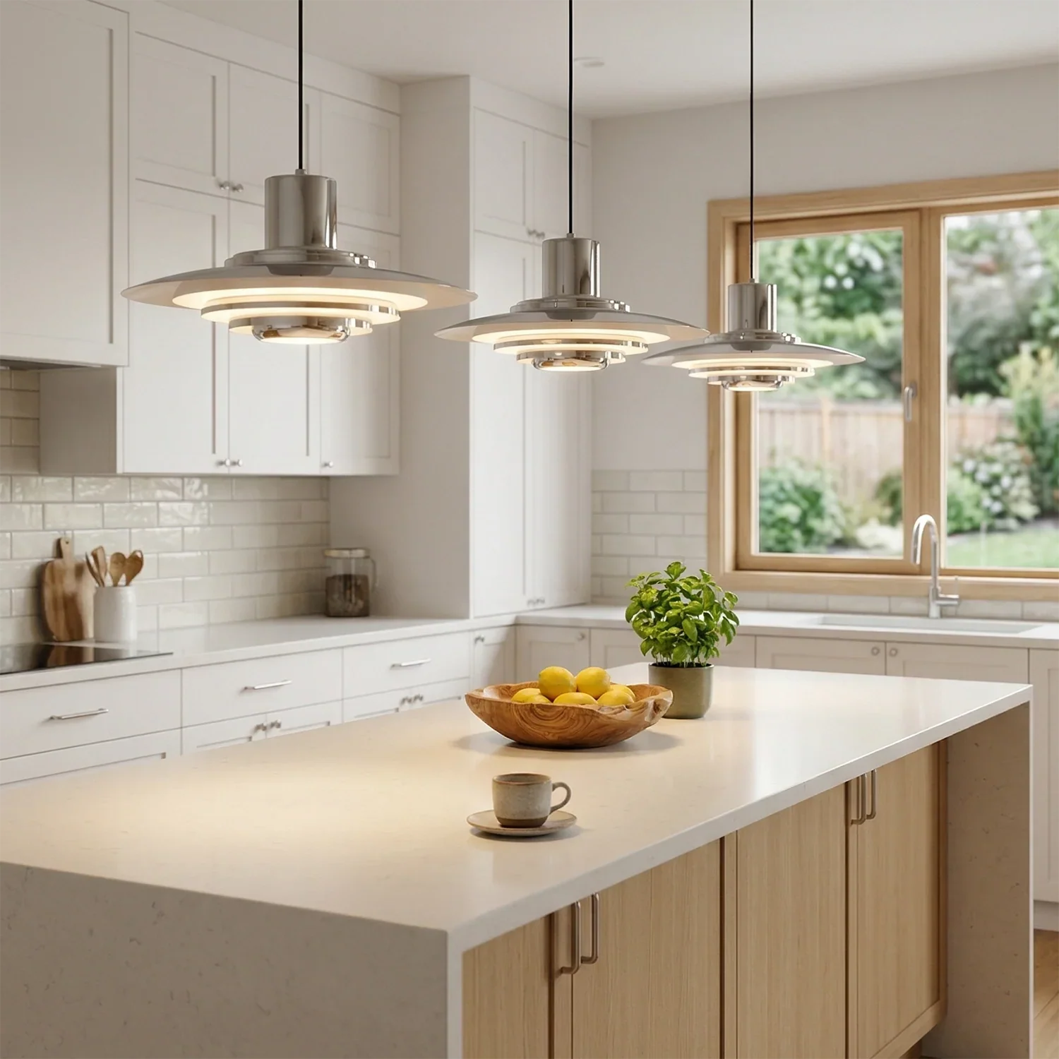 Tiered Dish-Shaped Disc Pendant Light | wildoxy