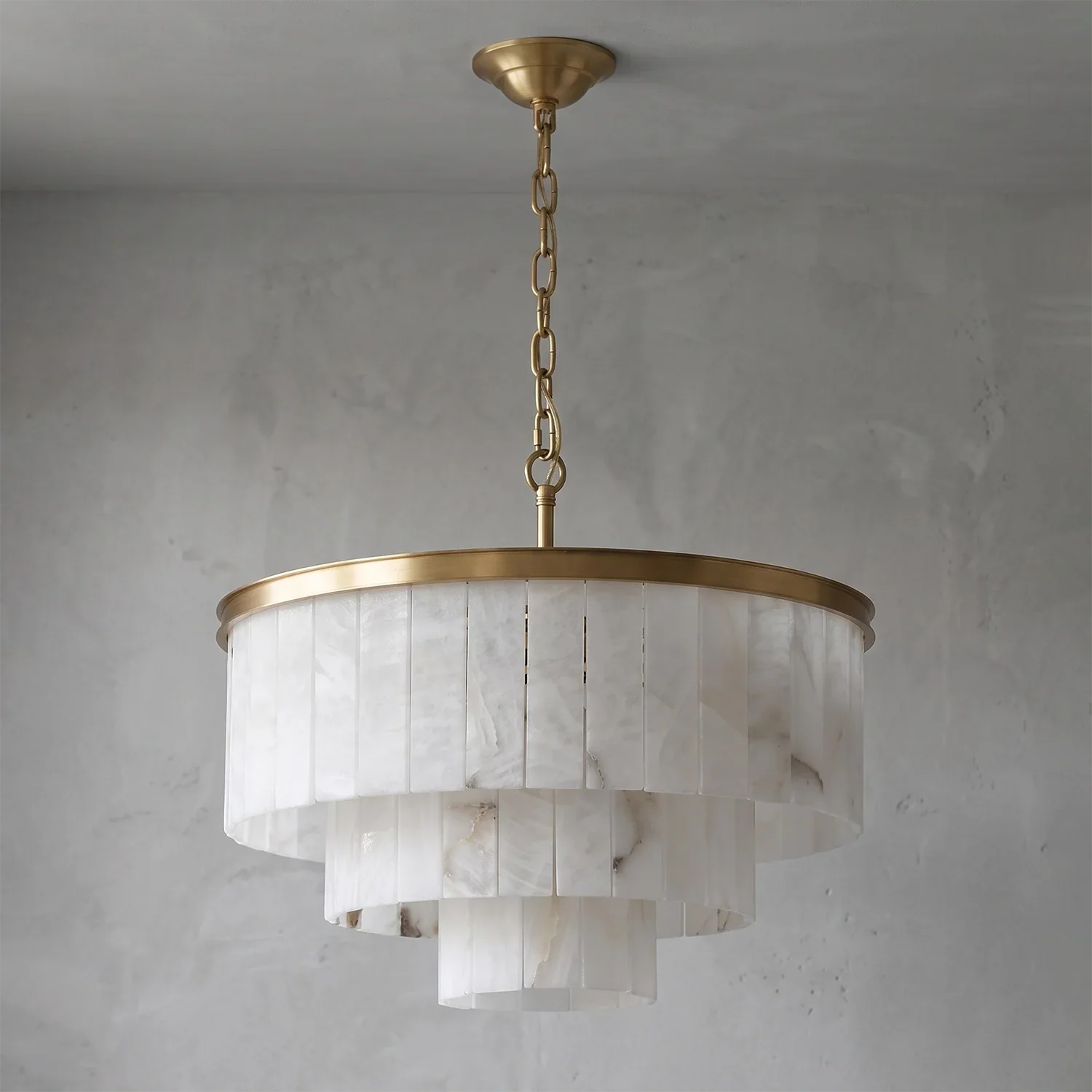 Tiered Natural Alabaster Chandelier | wildoxy