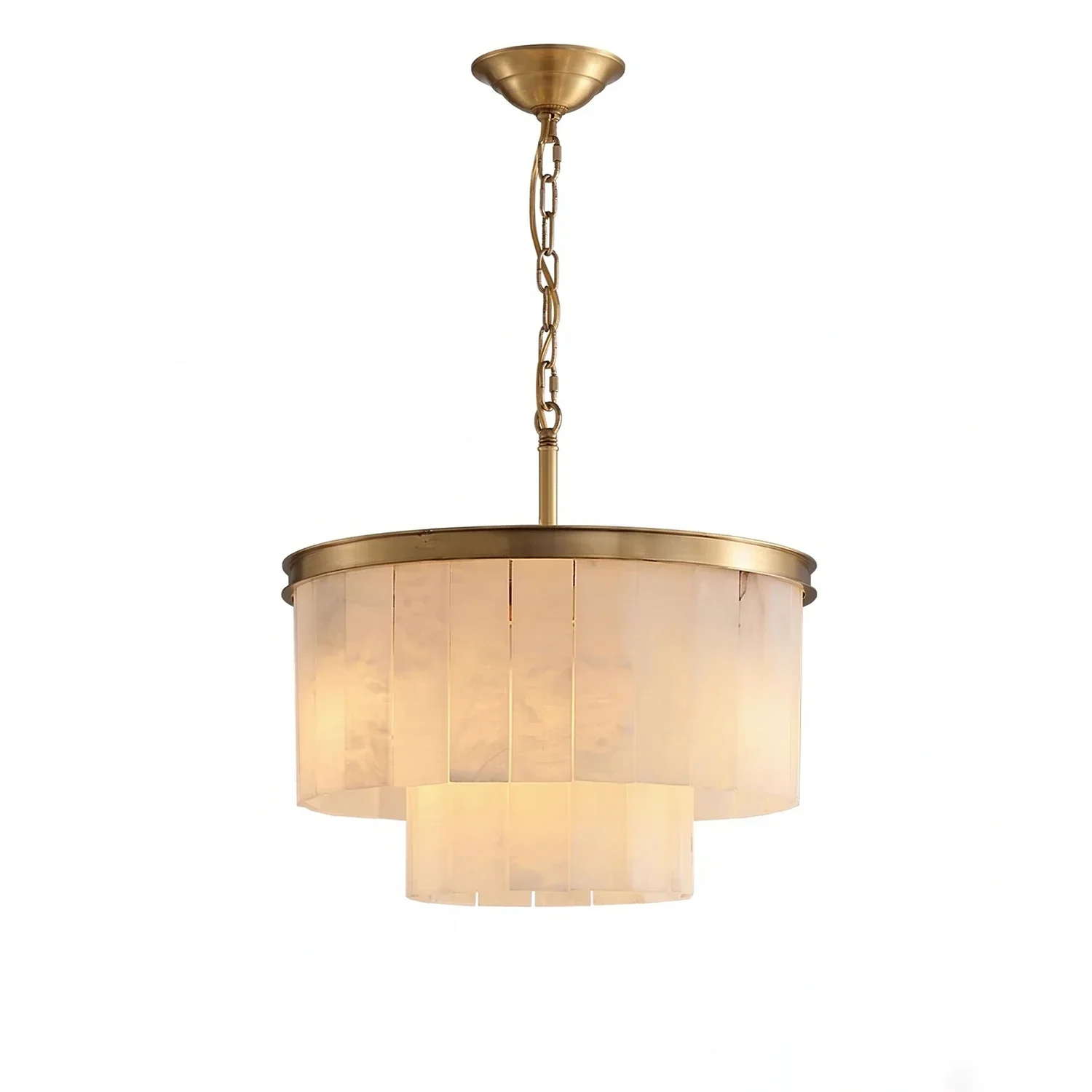 Tiered Natural Alabaster Chandelier | wildoxy