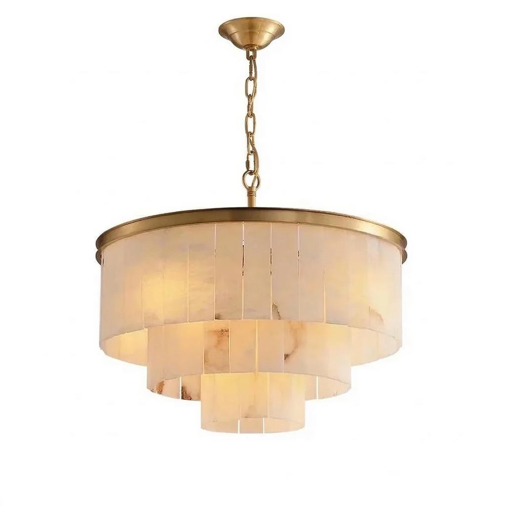 Tiered Natural Alabaster Chandelier | wildoxy