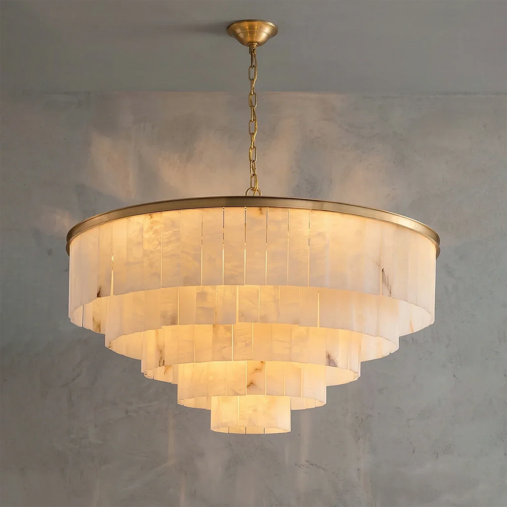 Tiered Natural Alabaster Chandelier | wildoxy