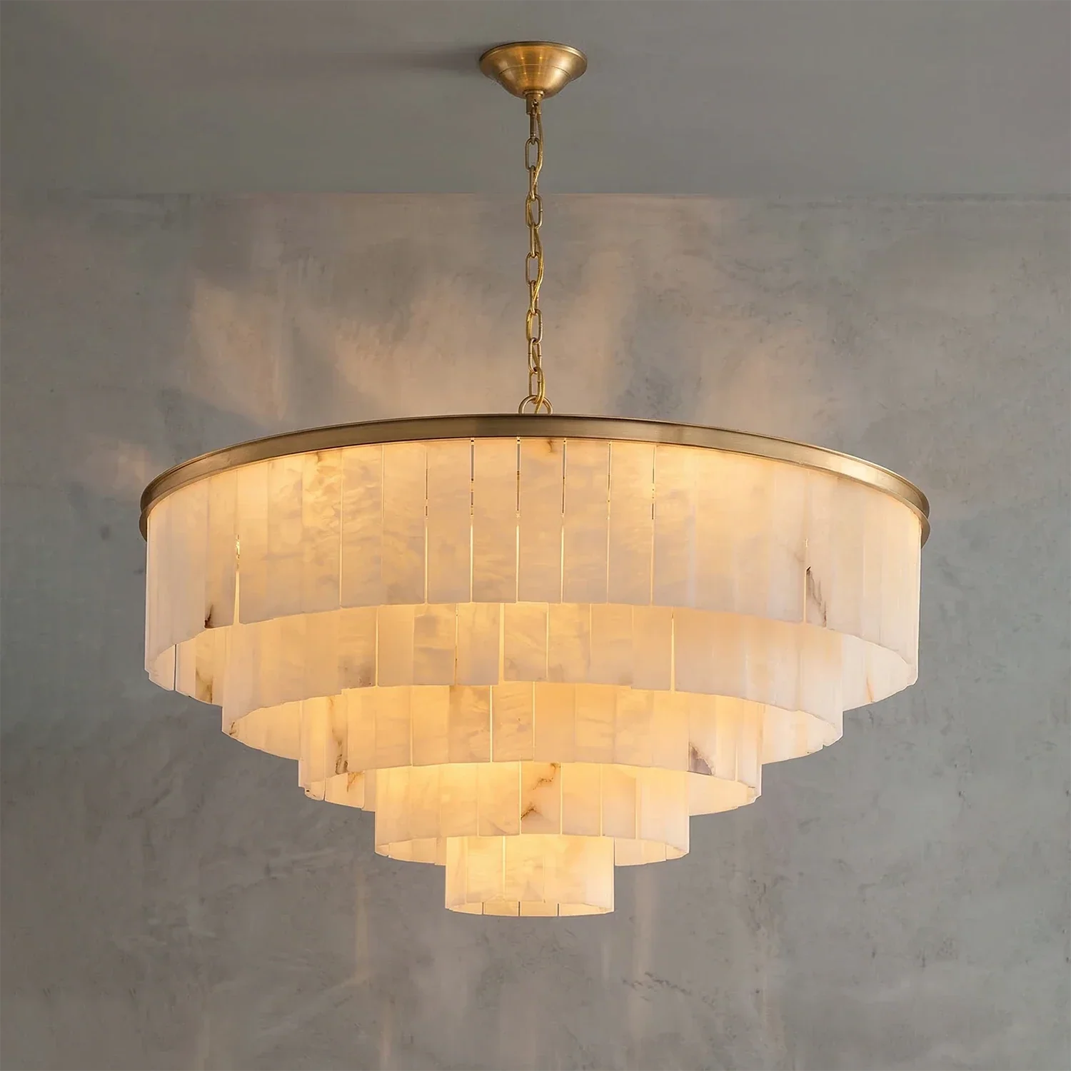 Tiered Natural Alabaster Chandelier | wildoxy