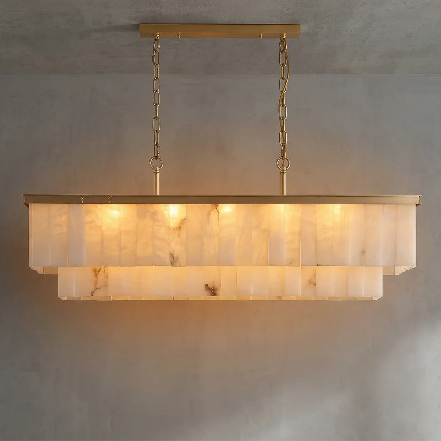 Tiered Natural Alabaster Chandelier | wildoxy