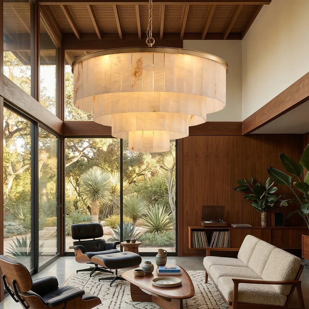 Tiered Natural Alabaster Chandelier | wildoxy