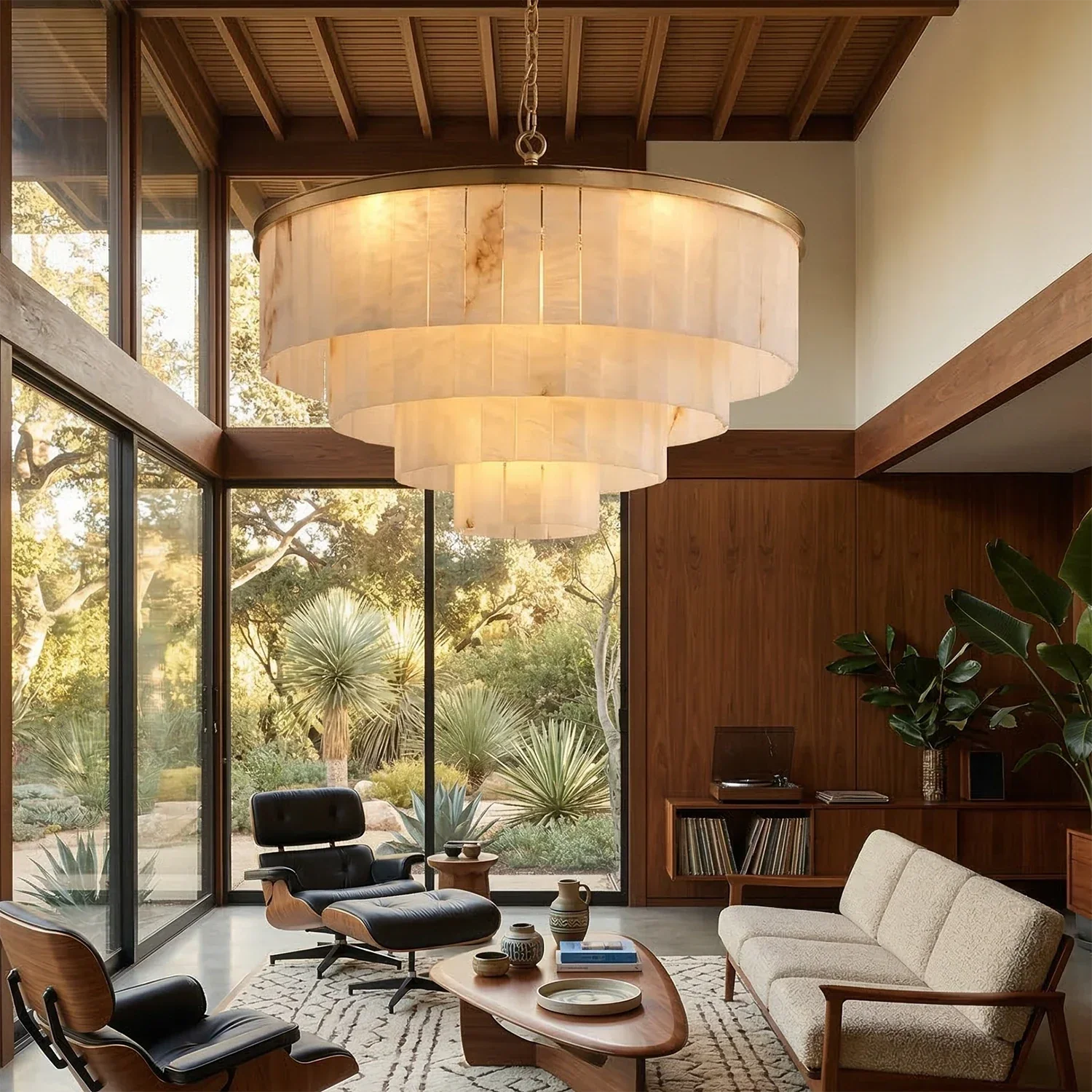Tiered Natural Alabaster Chandelier | wildoxy