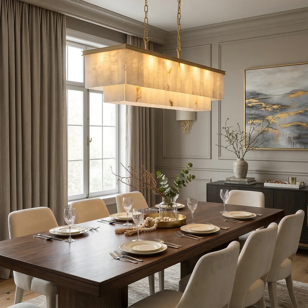 Tiered Natural Alabaster Chandelier | wildoxy