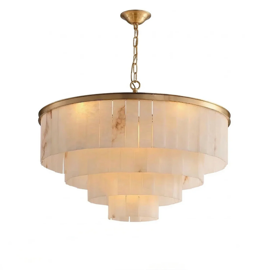 Tiered Natural Alabaster Chandelier | wildoxy
