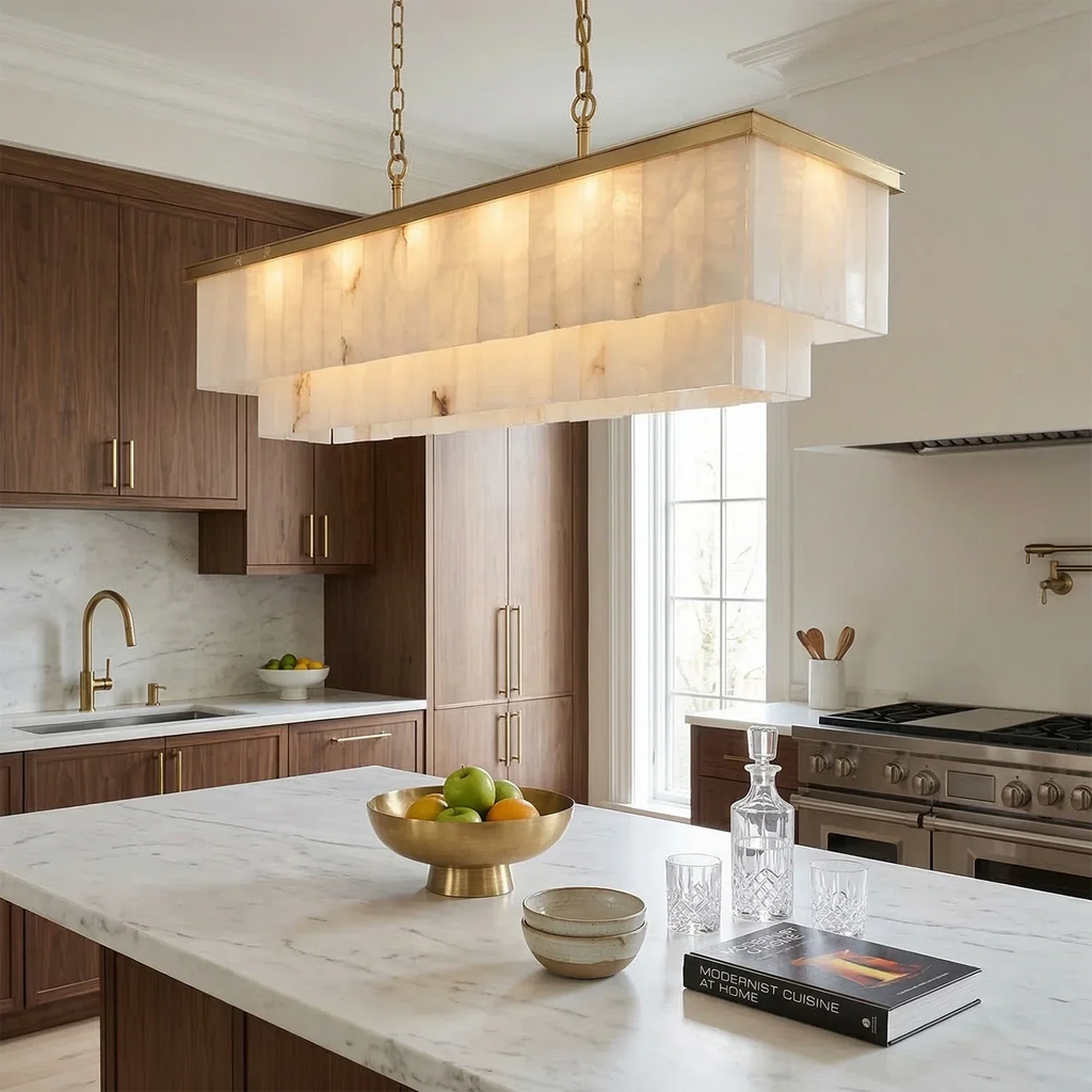 Tiered Natural Alabaster Chandelier | wildoxy