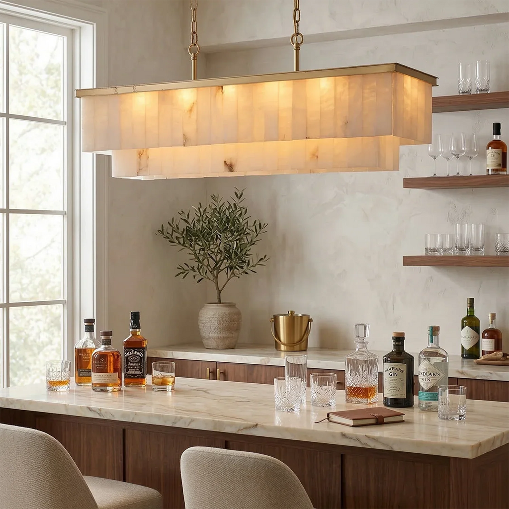 Tiered Natural Alabaster Chandelier | wildoxy