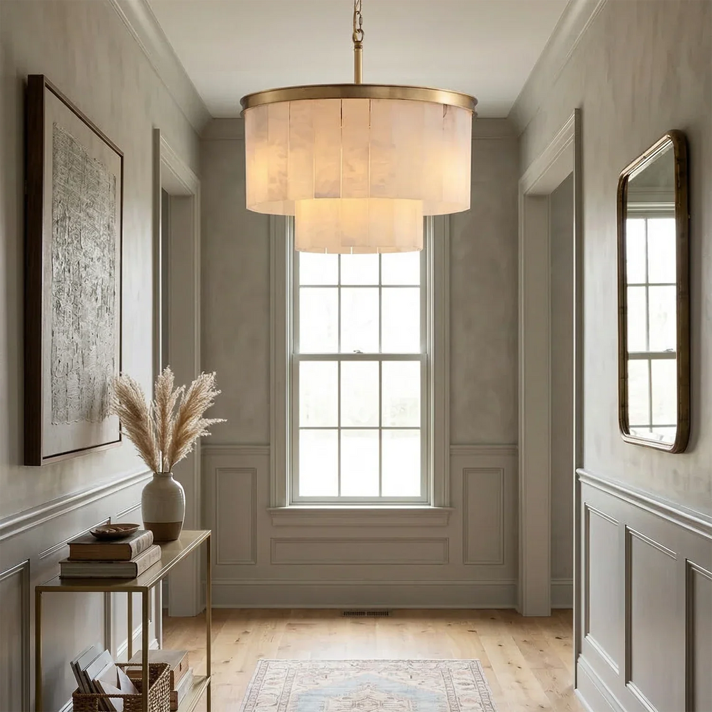 Tiered Natural Alabaster Chandelier | wildoxy