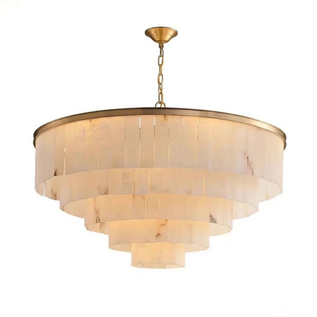 Tiered Natural Alabaster Chandelier | wildoxy