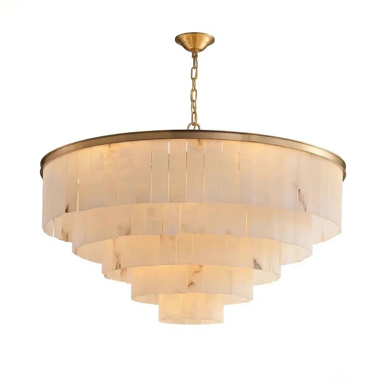 Tiered Natural Alabaster Chandelier | wildoxy