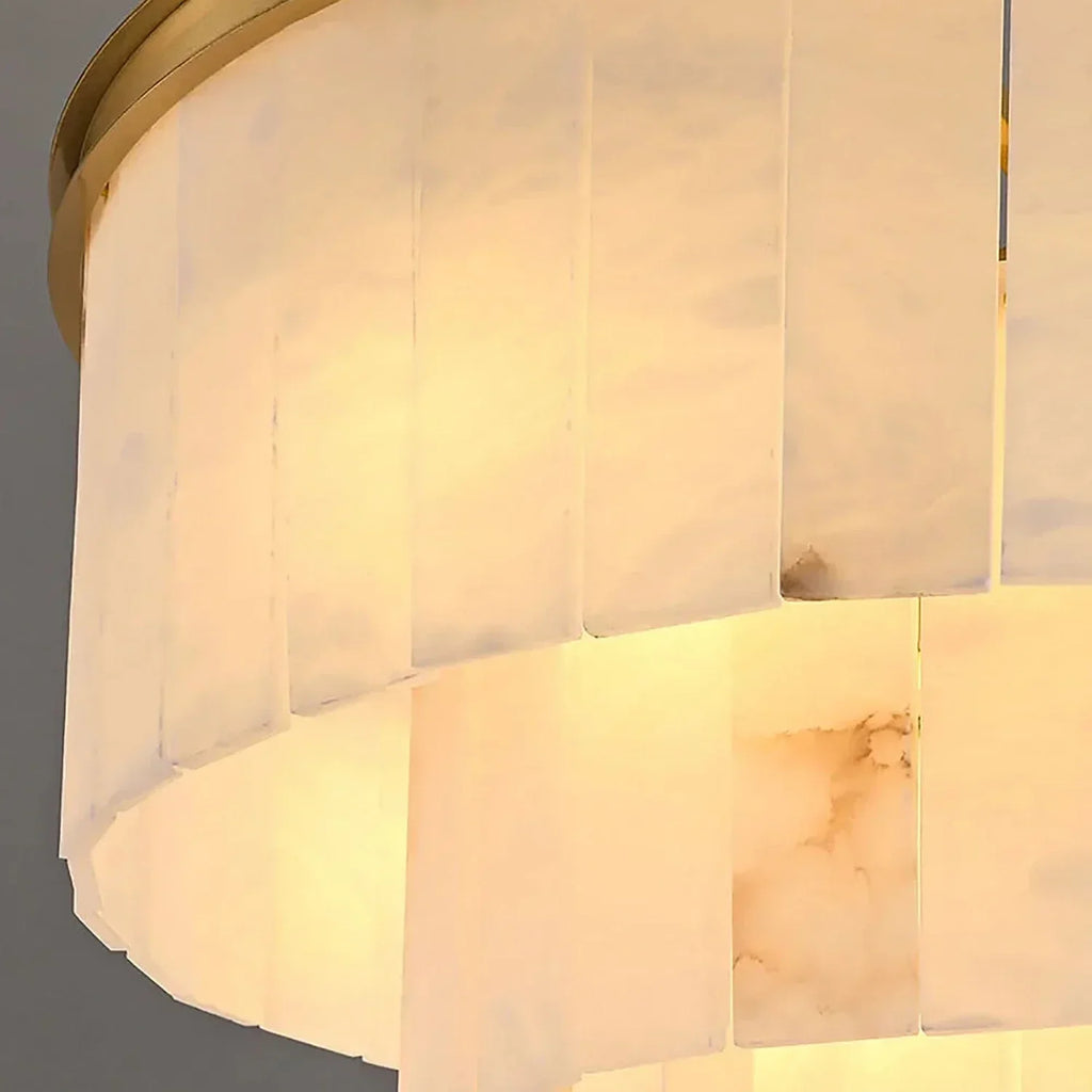 Tiered Natural Alabaster Chandelier | wildoxy