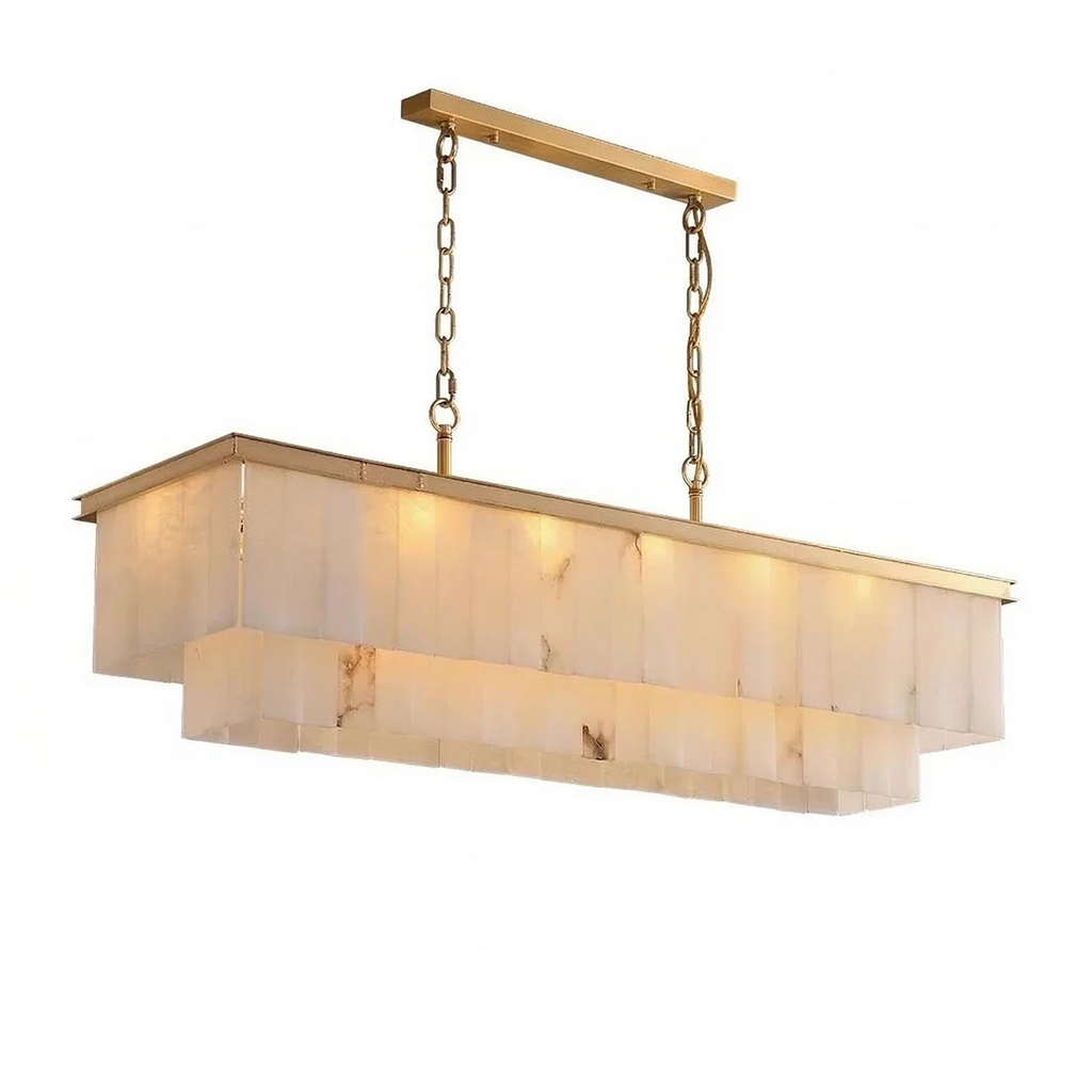 Tiered Natural Alabaster Chandelier | wildoxy