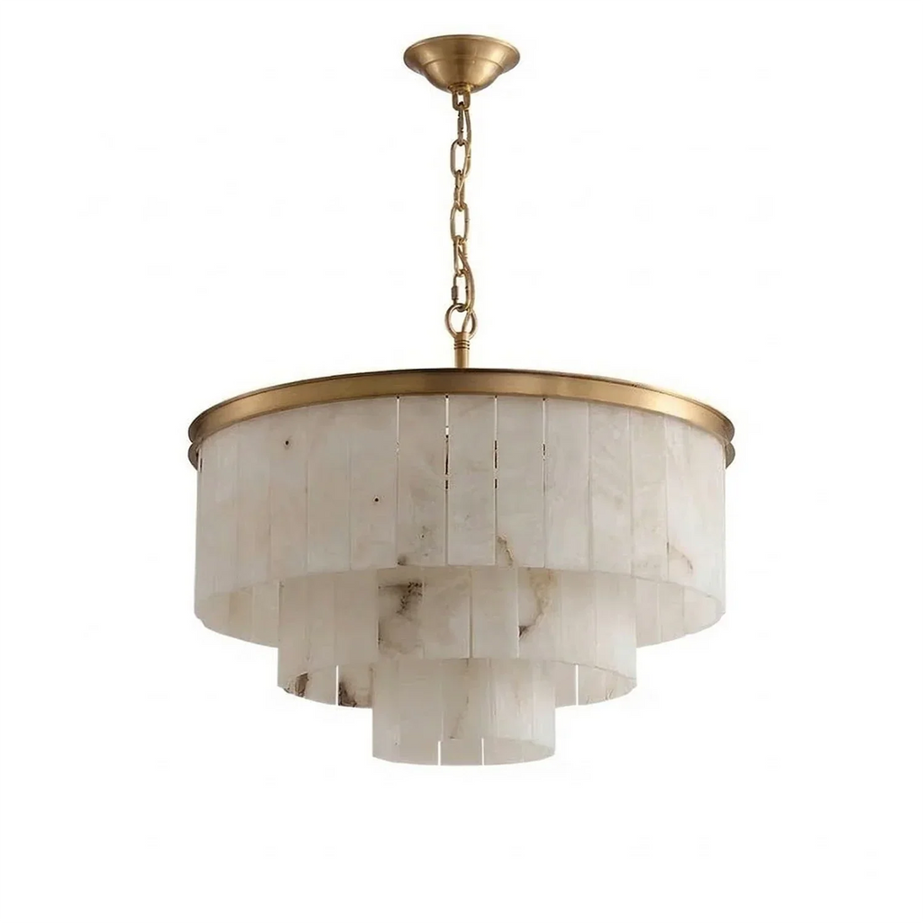 Tiered Natural Alabaster Chandelier | wildoxy