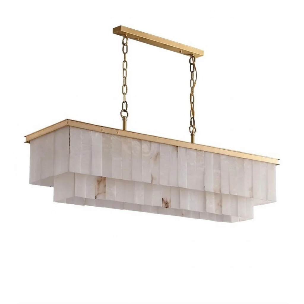 Tiered Natural Alabaster Chandelier | wildoxy