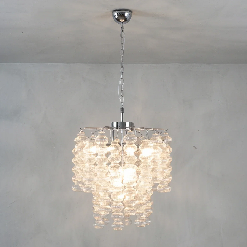 Tiered Ribbed Glass Links Pendant Light | wildoxy