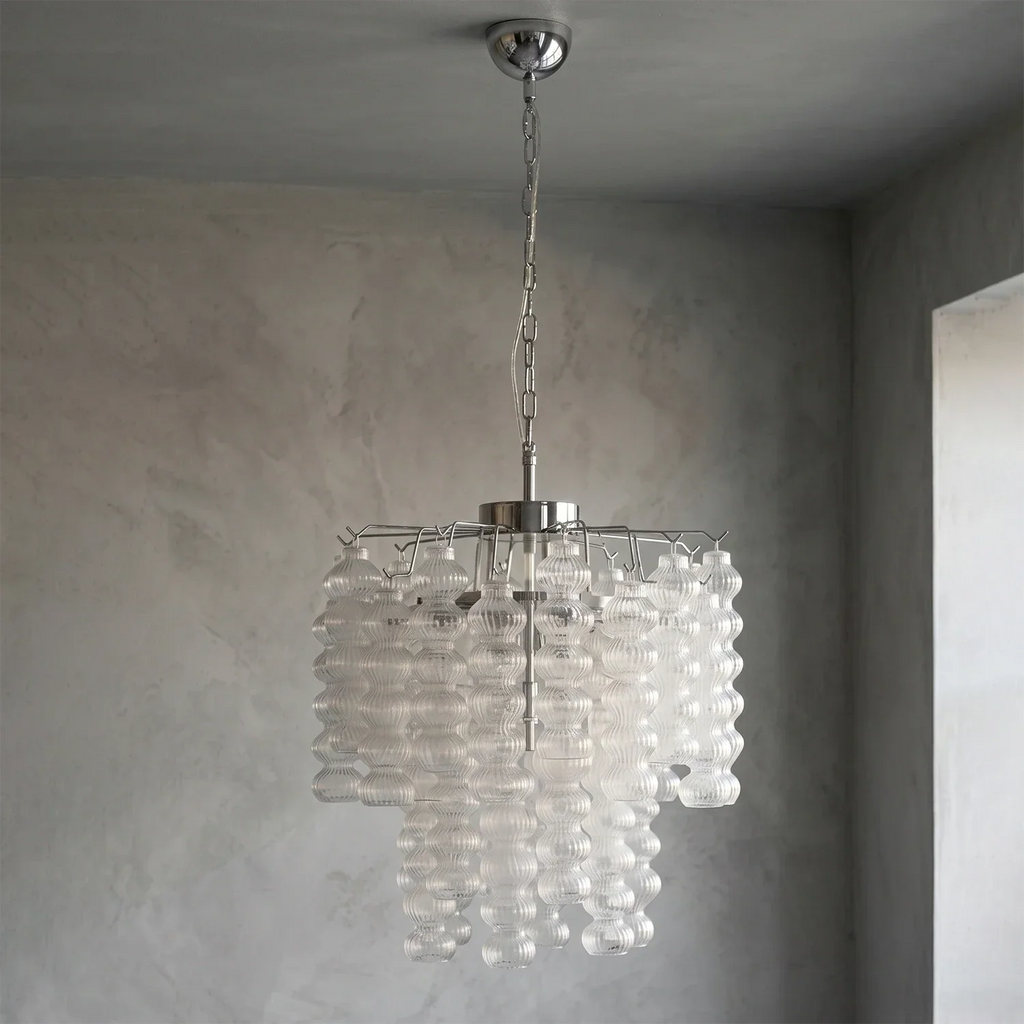 Tiered Ribbed Glass Links Pendant Light | wildoxy