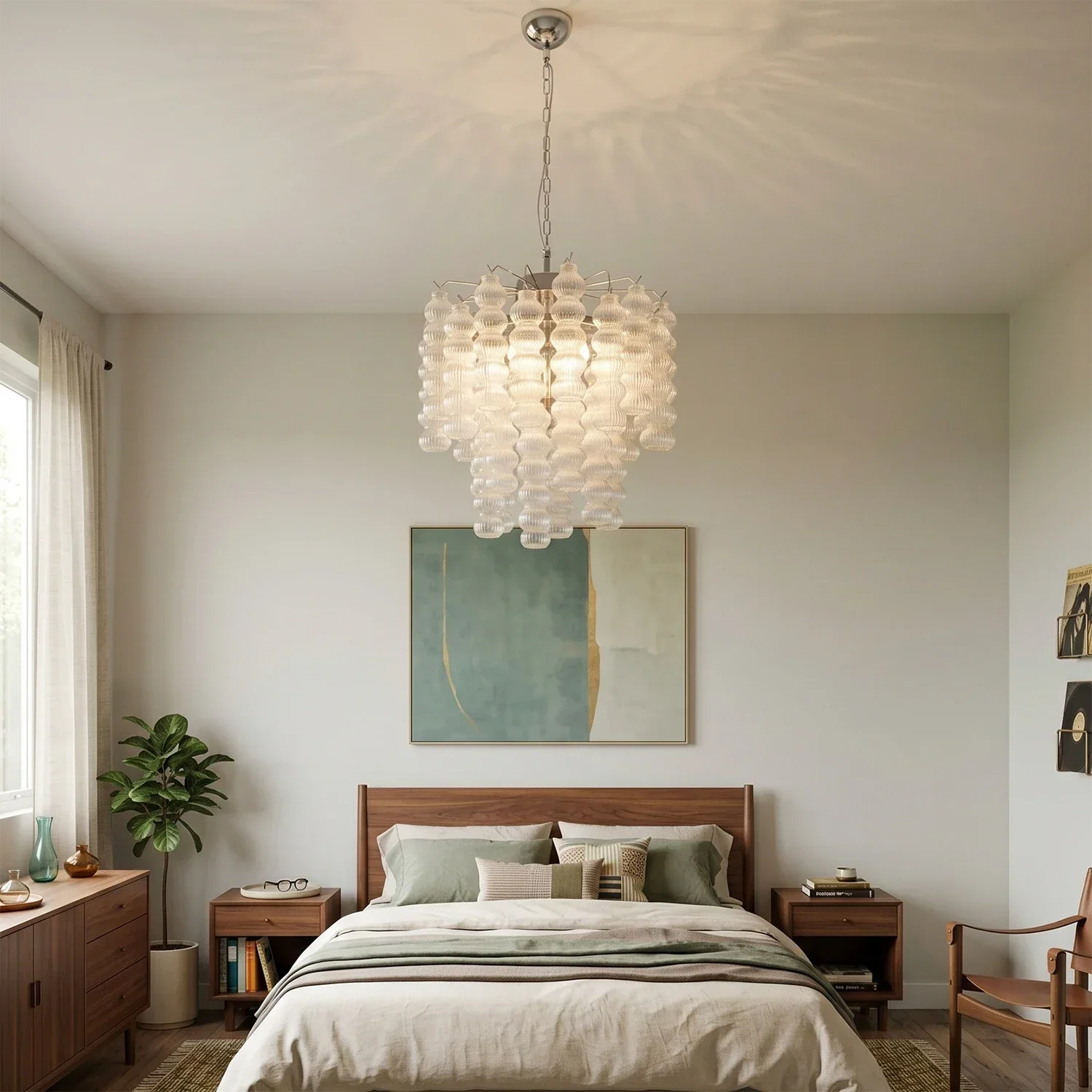 Tiered Ribbed Glass Links Pendant Light | wildoxy