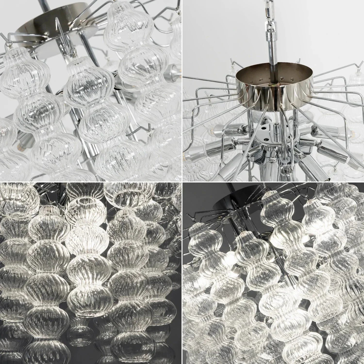 Tiered Ribbed Glass Links Pendant Light | wildoxy