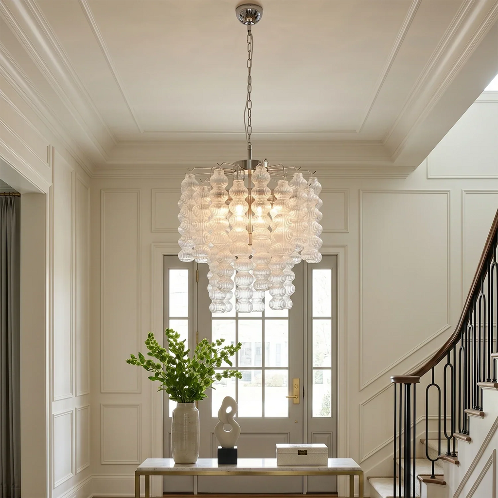 Tiered Ribbed Glass Links Pendant Light | wildoxy