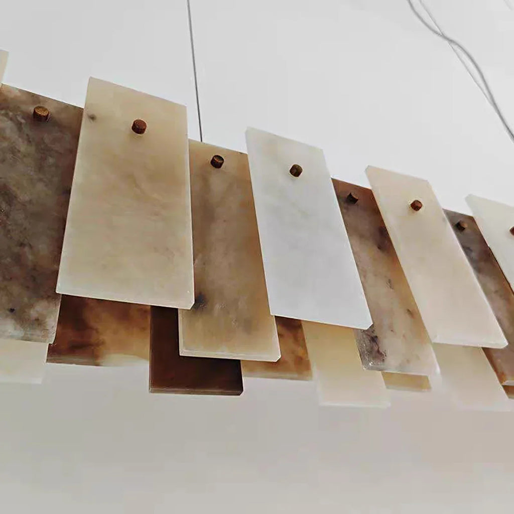 Tobacco-Hued Alabaster Chandelier | wildoxy