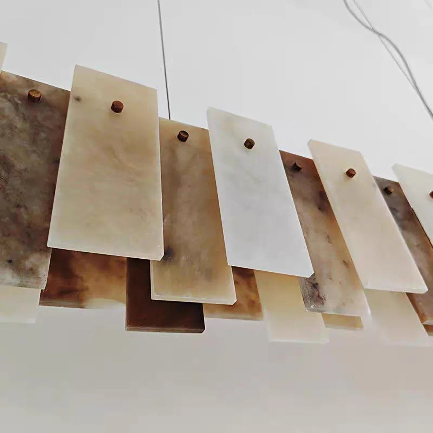 Tobacco-Hued Alabaster Chandelier | wildoxy