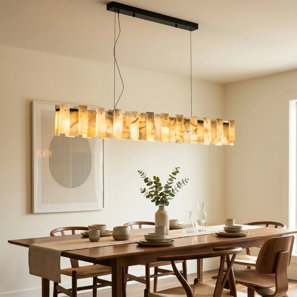 Tobacco-Hued Alabaster Chandelier | wildoxy